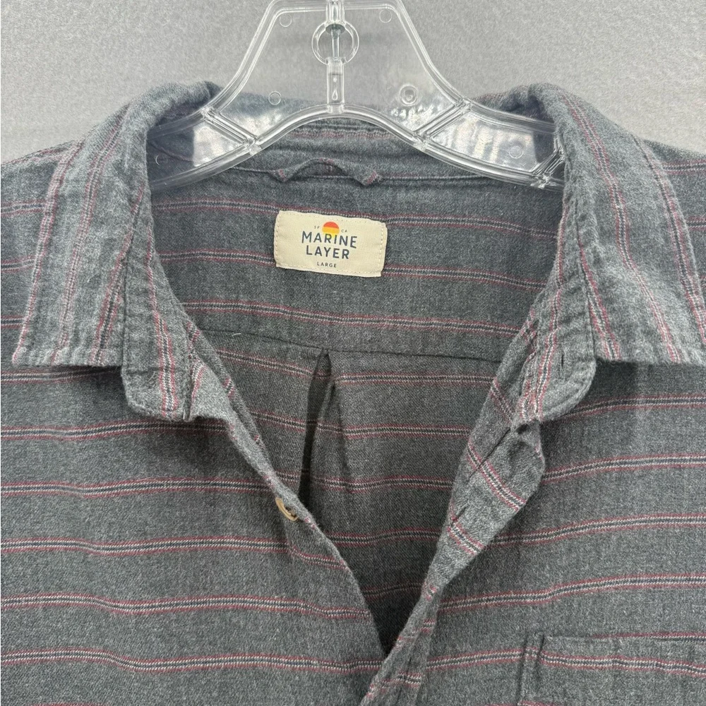 Marine layer Men’s 100% Cotton Lightweight  Brushed Button Up Size L Classic - Picture 4 of 14